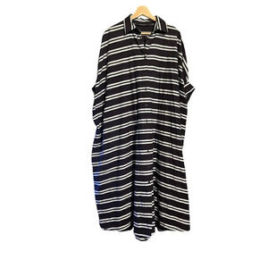 Alpha60 Classic Button Striped Maxi Dress